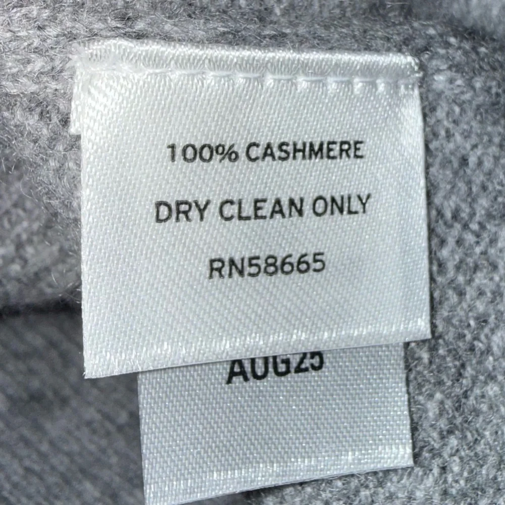 Nordstrom Women's 100% Cashmere Grey Heather V-Neck Sweater - Sz Large, NWT